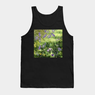 Summer flowers field with bluebells and marigold Tank Top